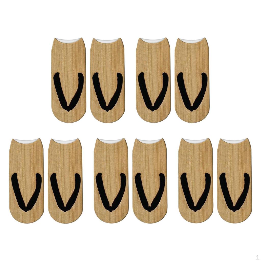 5 Paar Flip-Flop-Print-Socken 3D-Muster Erwachsenen Kurzsocken Zubehör Lustige Strümpfe Knöchelhoch
