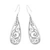 Silver-Plated Water-Drop Retro Hollow Earrings: Trendy and High-End Fashion for Europe and America