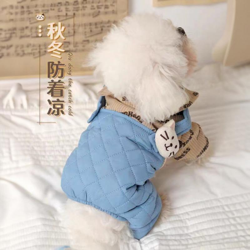 Dog Cat Clothes New Autumn and Winter Teddy Small Dog Bi Xiong Pomeranian Teddy Four Feet Thickened To Keep Warm