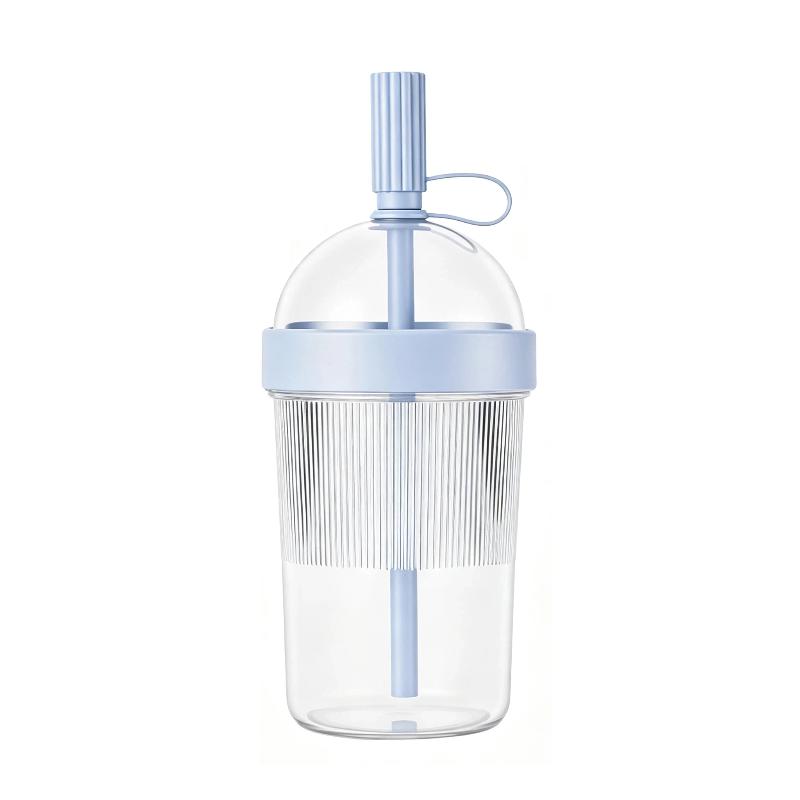 1Pcs Plastic Coffee Cup Cold Drink Tumbler Double Drinking Cup With Lid And Straw For Women Men Travelers Students Home Office