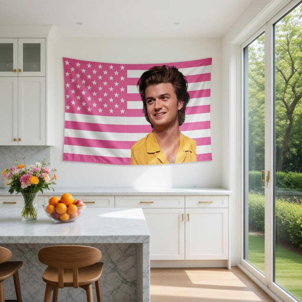 Joseph Quinn Pink USA Flag Tapestry HighQuality Flat Print Wall Art Stylish Patriotic Decor for Bedroom  Living Room