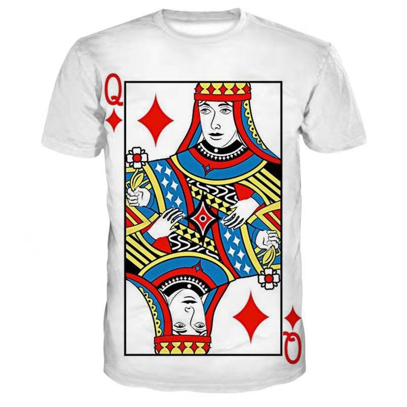 Playing Cards 3D Printing Men's Fashion T-shirt Plum K Poker Harajuku Street Clothing Kids Boys Comfortable T Shirts