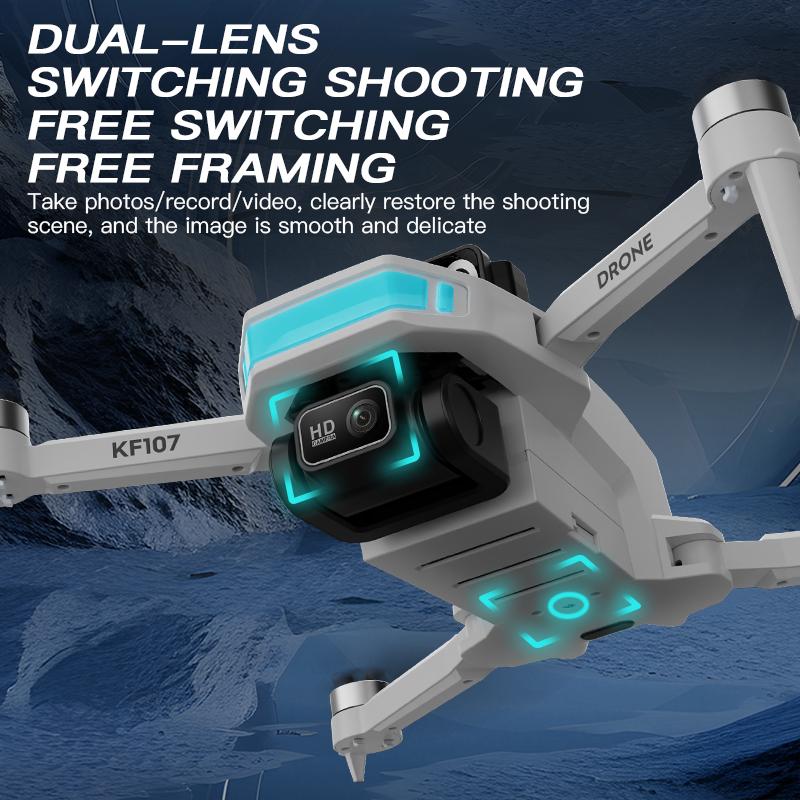 KF107 GPS Drone 4K Professional HD Dual Camera 5G WIFI With Screen 360°Obstacle Avoidance Brushless Foldable Quadcopter Dron Toy