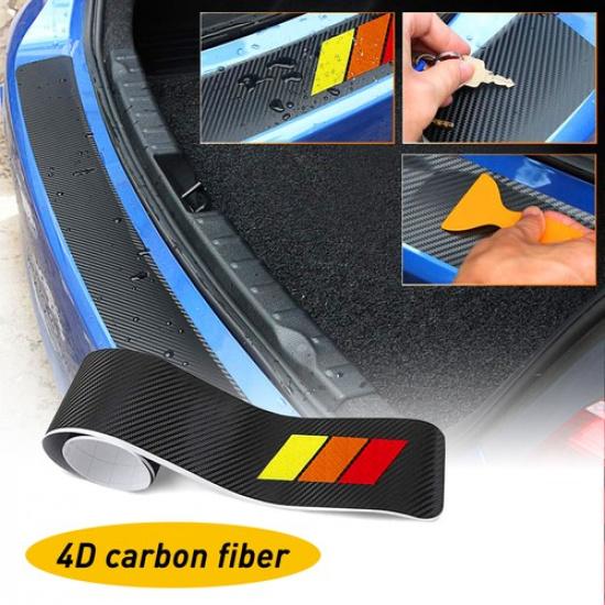 Car Rear Bumper Guard Protector Trim Cover Sill Plate Trunk Rubber Pad Universal