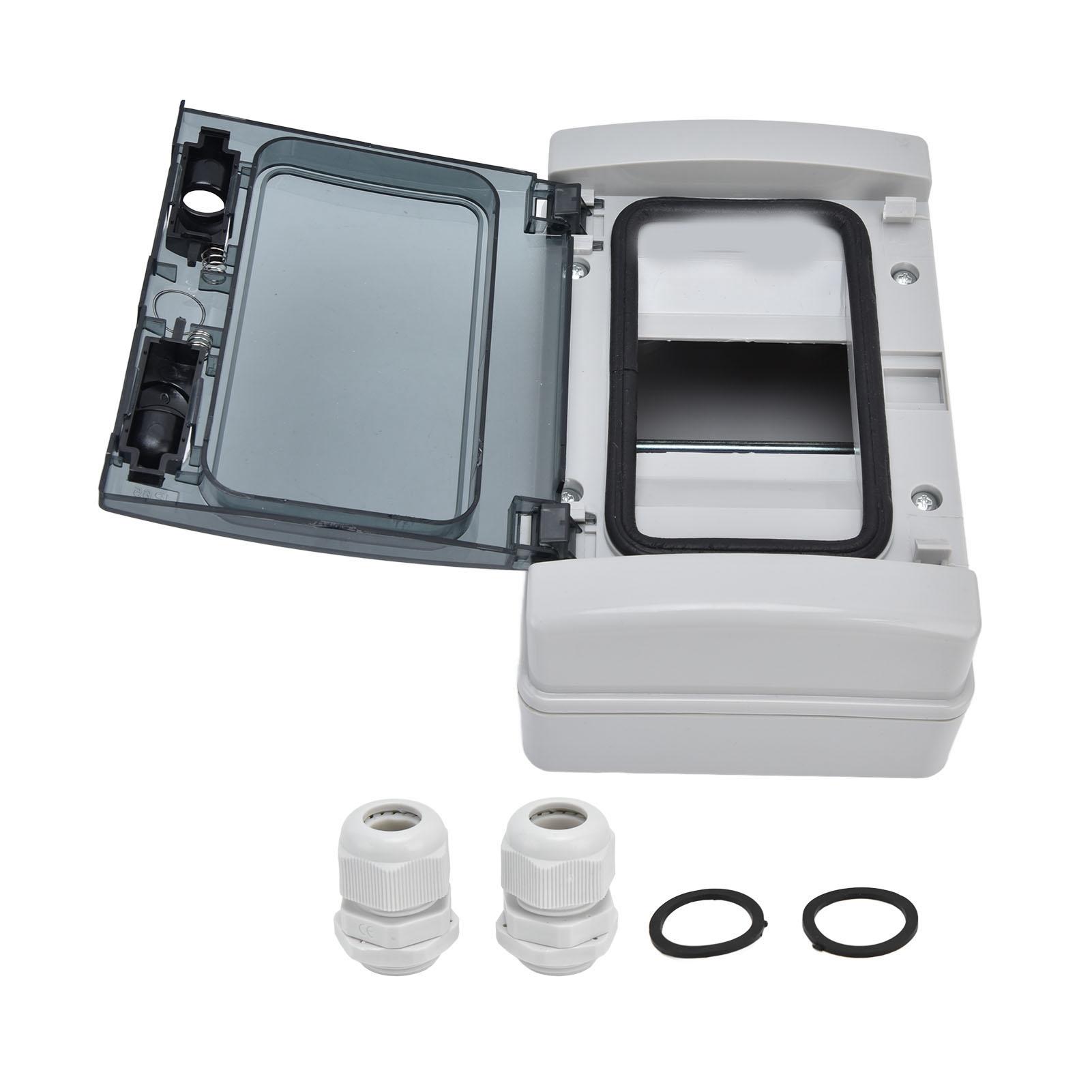 

IP66 Proof Distribution Box 4 Way DIN Rail Transparent Cover Junction Protection Case