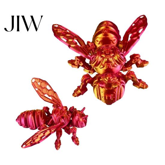Robot Insect Decoration 3D Printed Mechanical Bee Figurine, Hornet Ornament with Movable Joints, Articulated Wasp Joints Model Fidget Toy, for