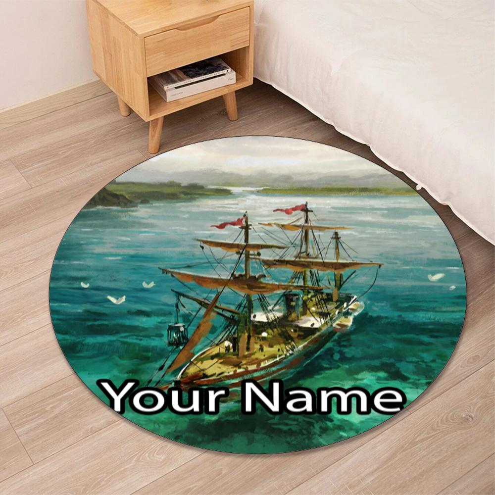 Custom Name Anno 1800 Printed Round Rug Carpet Chair Rug Area Rug Entryway Doormats,for Office Chair Living Room Bedroom Kitchen Room.