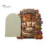 Decorative Baseboard Elf Door Wooden Halloween Decor, 2D Fairy Mouse Miniature Wall Autumn Theme Tale Ornaments Hanging, Rustic Shelf Ornament