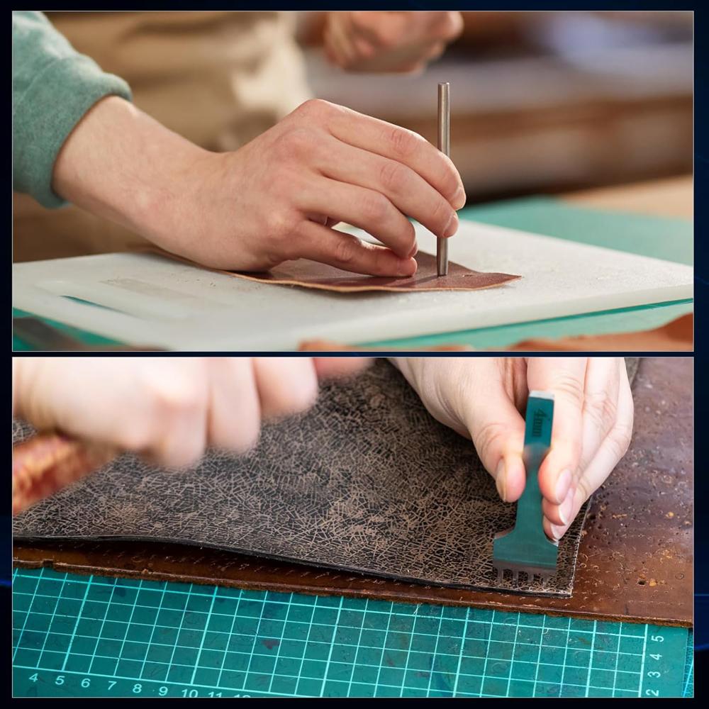 6Pcs Leather Round Hole Hollow Punch Set Puncher Cutter Tool Craft Working Kit for Watch Bands  Fabric Gasket Belts 1-5mm