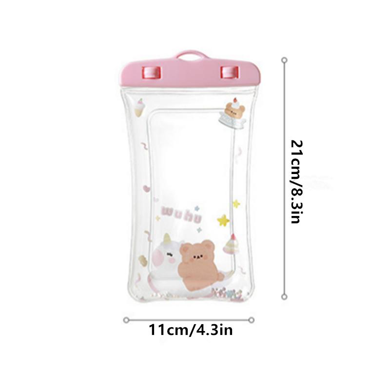 Cartoon Full View Waterproof Case For Phone Underwater Snow Rainforest Transparent Dry Bag Swimming Pouch Big Mobile Phone Cover