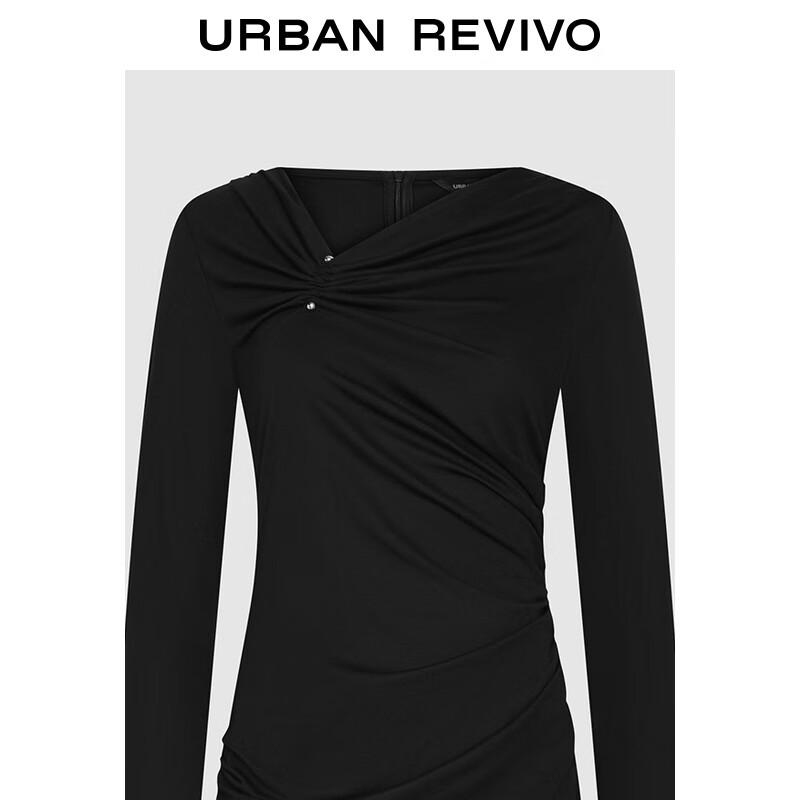 UR Women's French Pleated Long Sleeve Dress