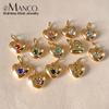 eManco Stainless Steel Heart Charm Valentine's Day Charms Multicolor Birthstone Pendants for Girl Sweet Jewelry Making