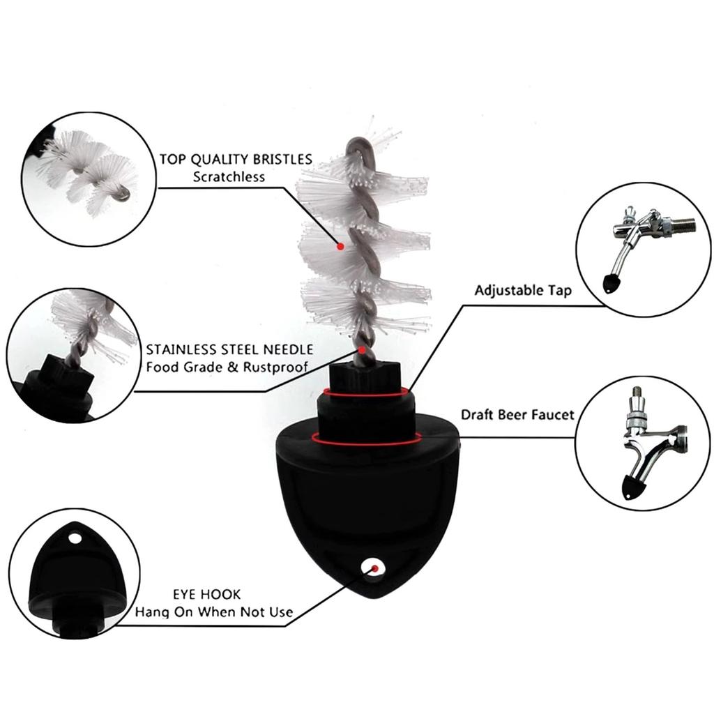 Pack Of 5 Beer Tap Plug Covers and Cleaning Brushes for Draft Beer Faucets Ensuring Clean and Fresh Taps