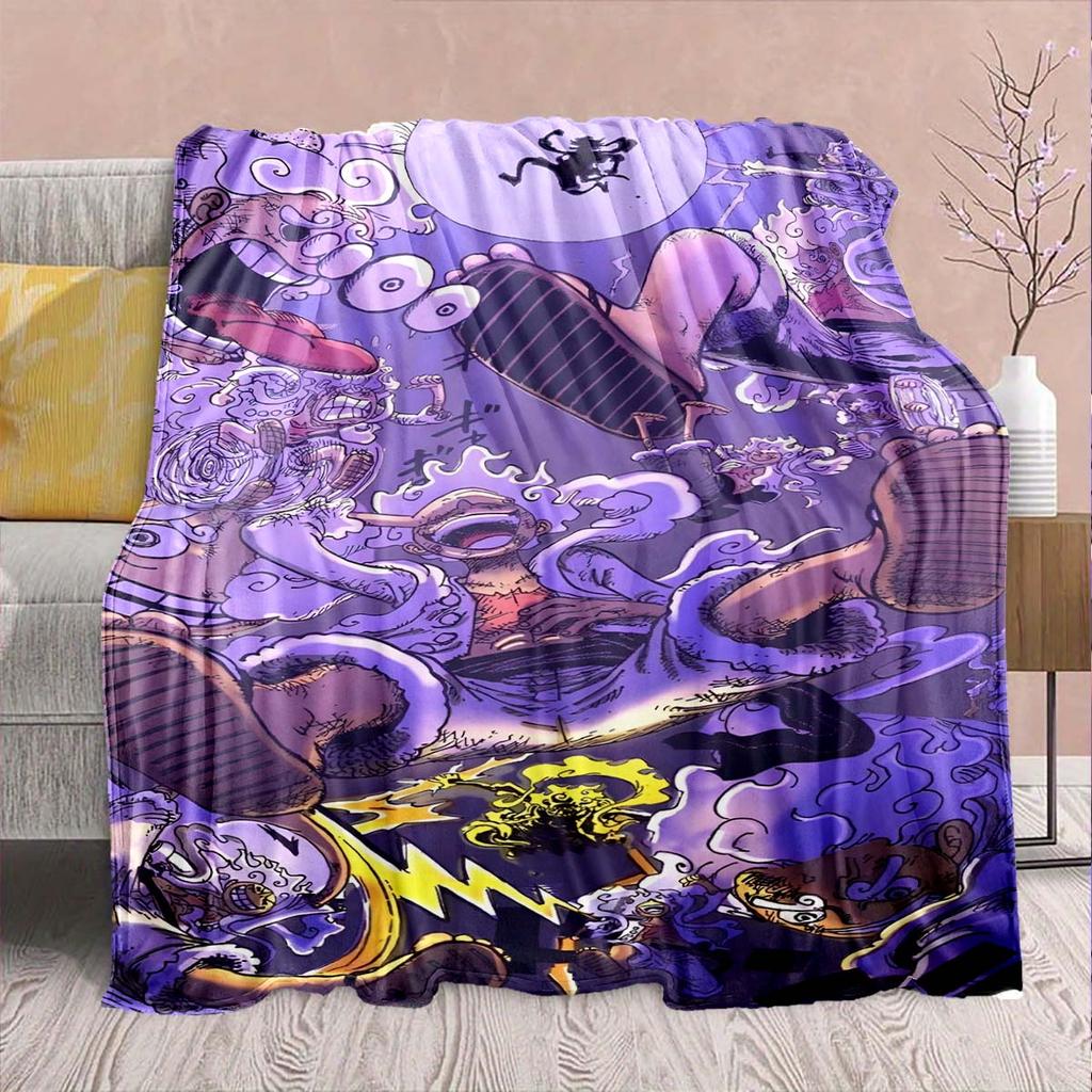 One Piece Anime Flannel Blanket - Soft Warm Perfect for Sofa, Bedding Camping Travel Office Home Decor -QJY