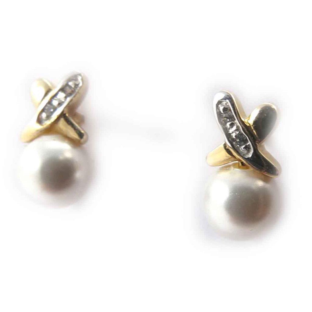 Les Trésors De Lily [C6349] – Vergoldete Ohrringe „Catherine“ aus Weißgold – 10 x 6 mm