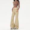 American khaki slightly pulled jeans women's autumn and winter new waist replacement Spice girl slimming horn long pants velvet