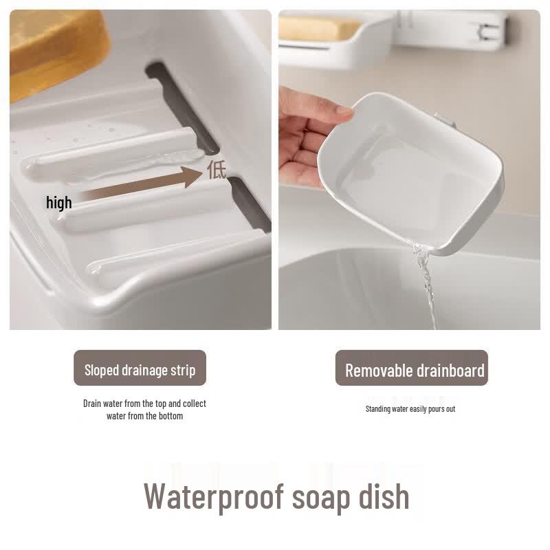 LIEI No-Drill Double-Layer Suction Cup Soap Dish