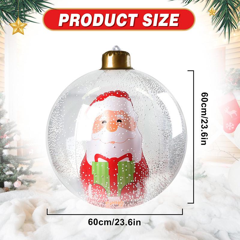 LED Inflatable Christmas Decoration Ball - Lighted Yard Balloon Atmosphere Light PVC