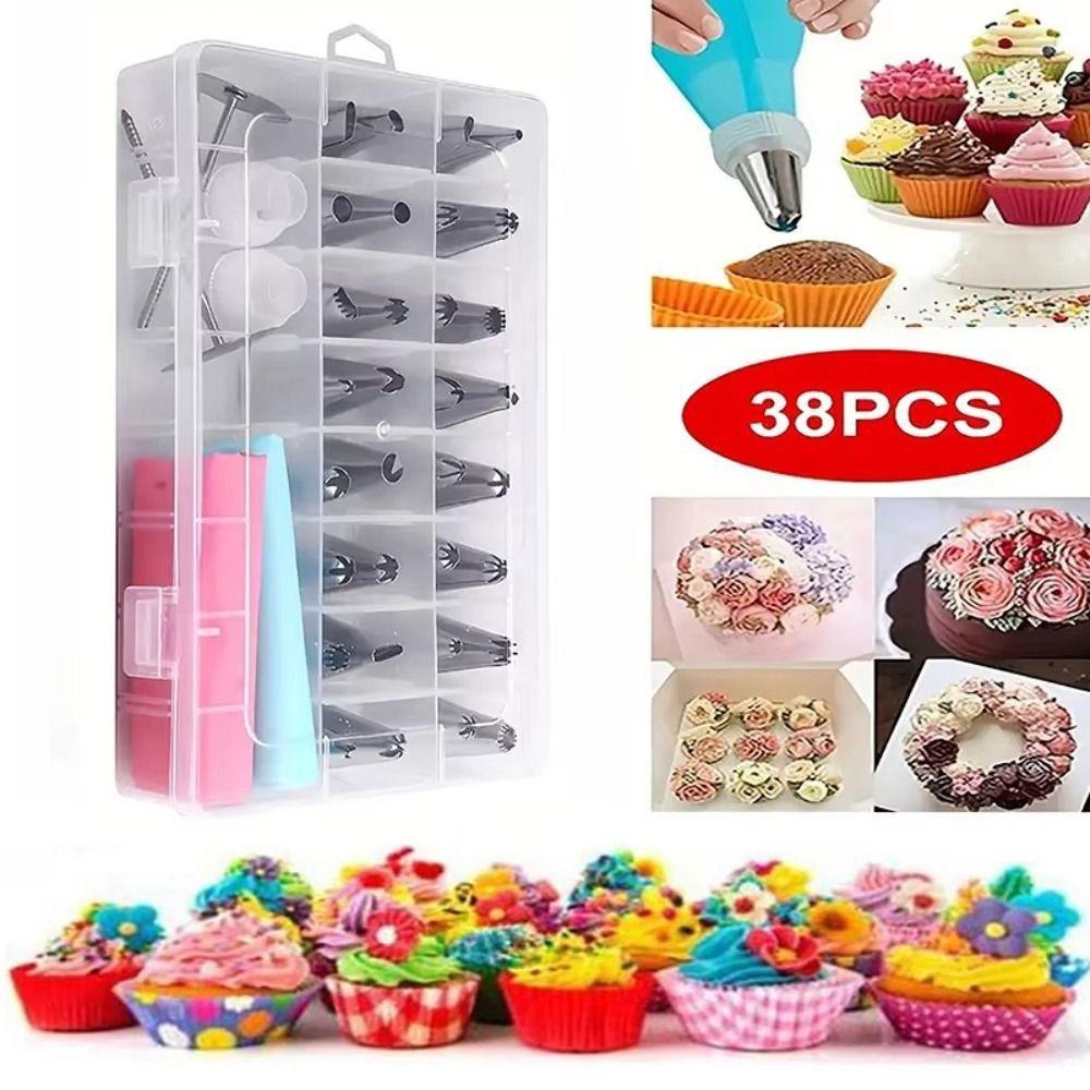 38Pcs/Set Creative Cake Decorating Nozzles Set Confectionery Pastry Bags  Kitchen Gadgets