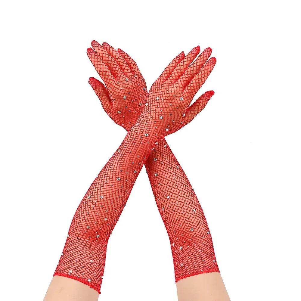 Zomer Dun Gaas Lange Transparante Handschoenen Volle Vinger Naadloze Wanten Zonbescherming Lange Doorzichtige Handschoenen Accessoires