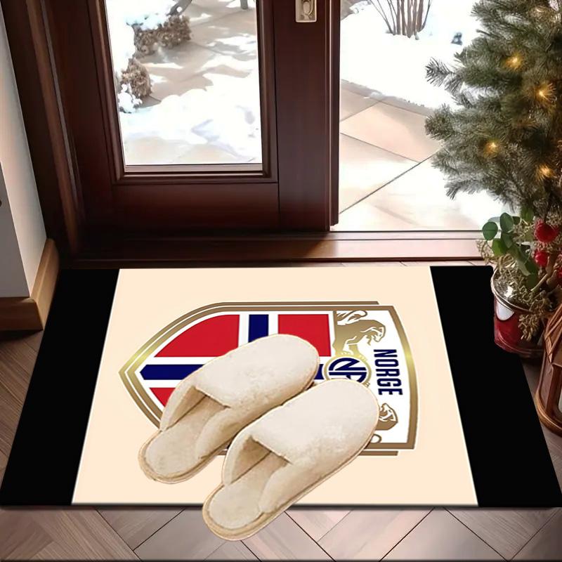 Norwegian Football Crest Area Rug Office Rug, Chair Rug, Decor Carpet Livingroom Bedroom Mat, Large Size Fan Gifts Christmas Gifts