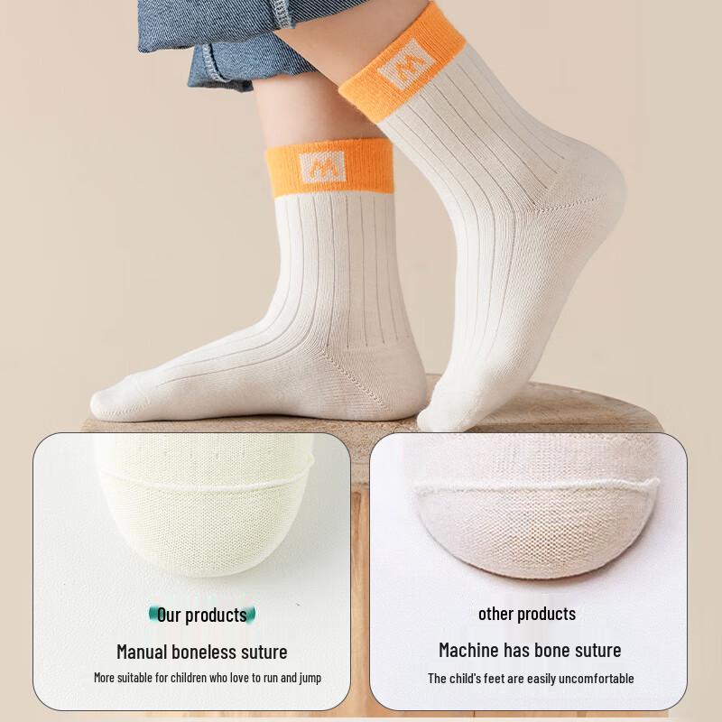 Anti-Odor Cotton Crew Socks for Kids & Teens (5-Pairs)