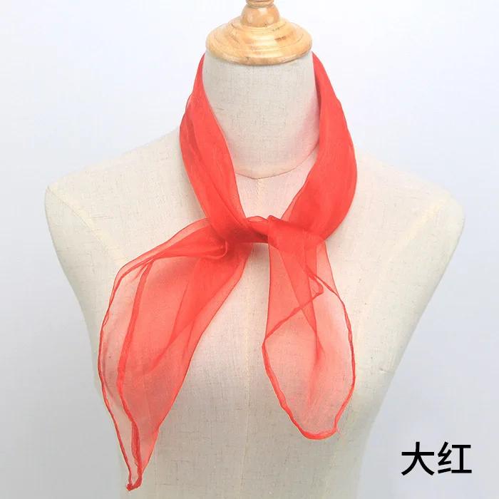 21 Farben 60*60CM Durchsichtige Transparente Schals für Mädchen Musik Tanz Schal Bonbonfarben Damen Outdoor-Schals