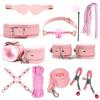 7pcs/set PU Leather SM Bondage Set Sex Handcuffs Footcuffs Whip Rope Eye Blindfold Adult Games Erotic Toys Couples Products Shop