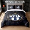 FC Zürich Design Bed Bedding Set 1 Duvet Cover + 2 Pillowcases Soft Breathable Household Bed Linens