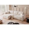Idohome PEDRO 278x145 Cm Corner Sofa Manila Fabric Cream Convertible with Storage Box