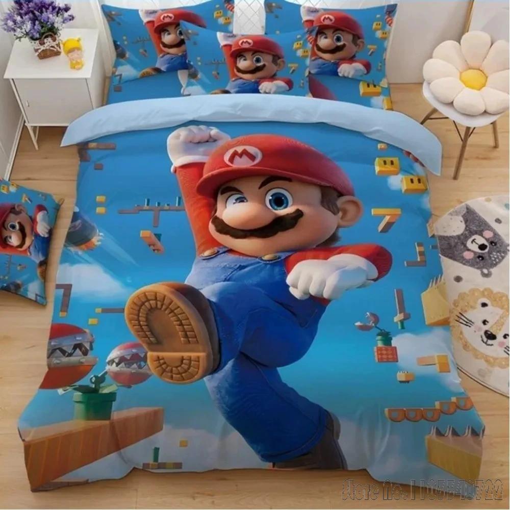 Anime Tecknad Serie Super Mario Bros Barns Sängkläder Set Baby Påslakan Set Sängkläder Tvilling Enkel King Barn Vuxen Gåva