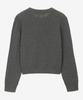 BASIC HOUSE Women'S Cable Round Neck Crop Knit Grey Lykt7201