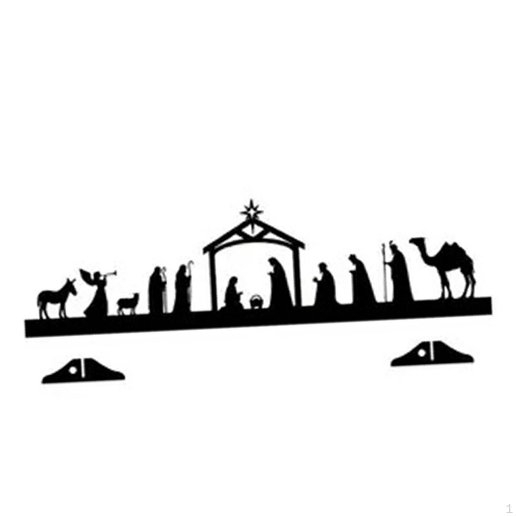 Jesus Manger Ornament Decor Collection Iron Desk Figurine Novelty Scene Nativity