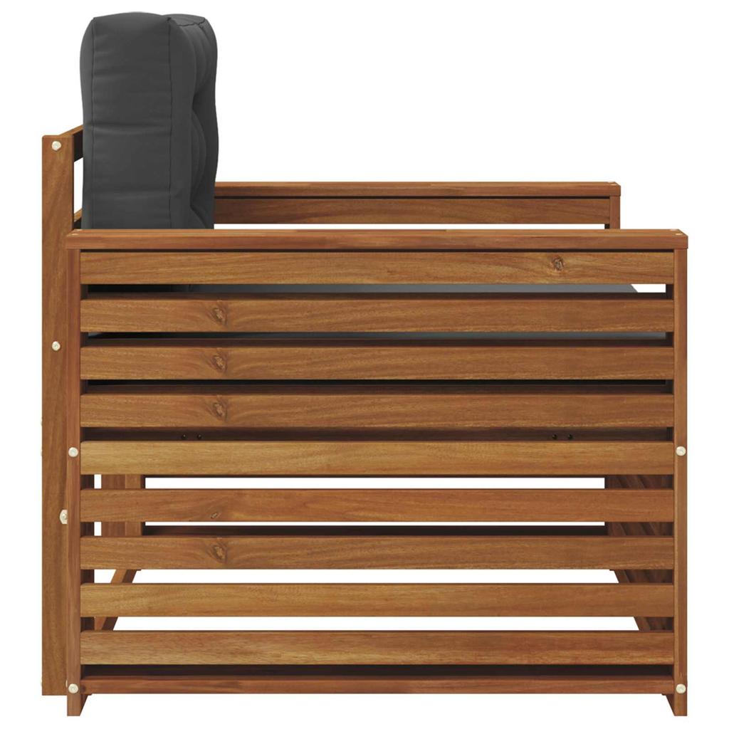 Outdoor Sofa Set Solid Acacia Wood and Polyester