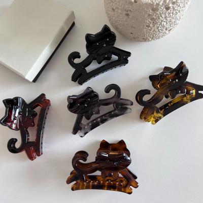 Hair Claw Cat Shape Stable Anti-Slip Design Hair Clip Back Head Large Hair Claw Lightweight Half-Tied Hair Accessory