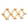 Expandable Wooden Coat Rack Wall Mount Hanger with Pegs for Hats and Mugs Space Saving Baseball Caps Organizer