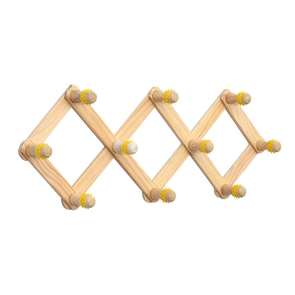 Expandable Wooden Coat Rack Wall Mount Hanger with Pegs for Hats and Mugs Space Saving Baseball Caps Organizer