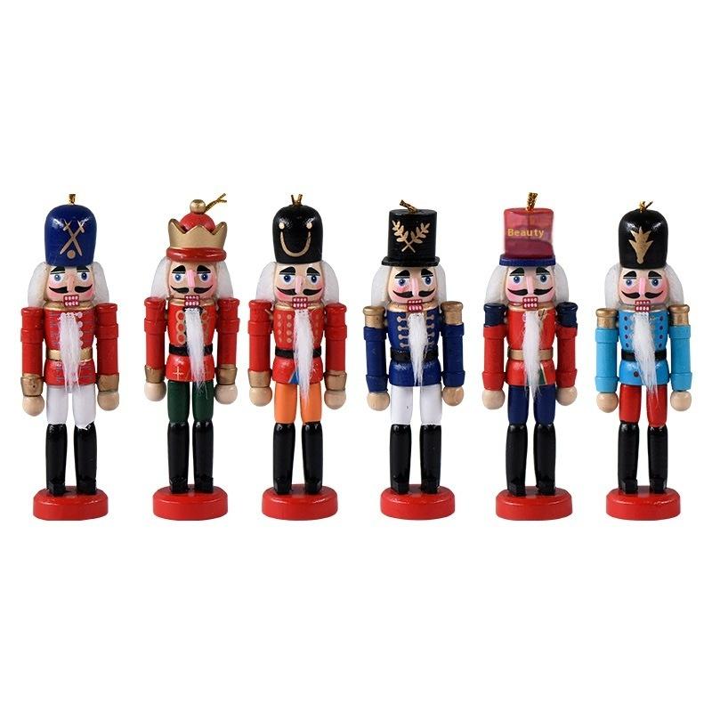 1/3/6Pcs Desktop Decor 12Cm Miniatures Nutcracker Puppet Ornaments Cartoon Walnuts Soldiers Band Doll Pendant Christmas Gift