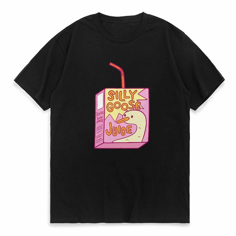 Silly Goose Juice Classic tshirts Men Women Cartoon Lovely print Graphic T Shirt Short Sleeve ONeck Summer Unisex Tee Shirt