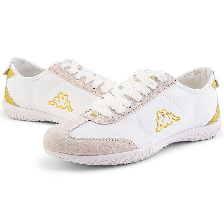 Kappa Fabric Synthetic Leather Round Toe Lace-Up Sports Slip-Resistant Durable Low-Top Casual Shoes Unisex casual shoes White Platinum K0DX5BB02-012B
