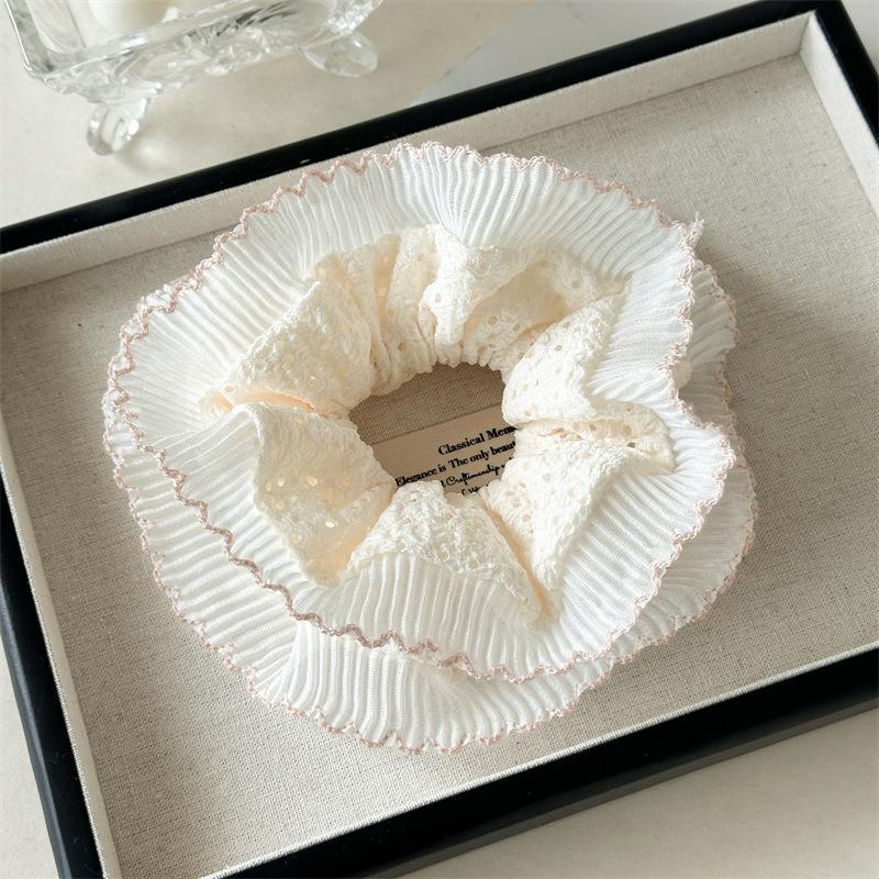 French Sweet Lace Intestine Loop Headband Women's Large Elastic Hair Rope Ringfor Girls Fashion Hair Accessories Headwear