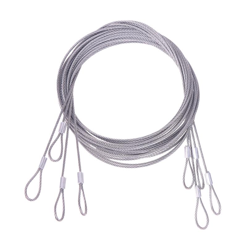 4PCS 2M Stainless Steel Wire LED Light Pendant Lamp Steel Wire Rope Fishing Lifting Cable Silver Steel Wire Hanging Rope