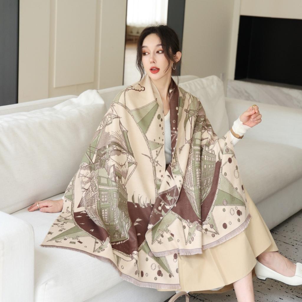 Print Cashmere Scarf Women Thick Warm Winter Blanket Female Luxury Quality Shawl Wrap Bufanda  Poncho Echarpe Pashmina