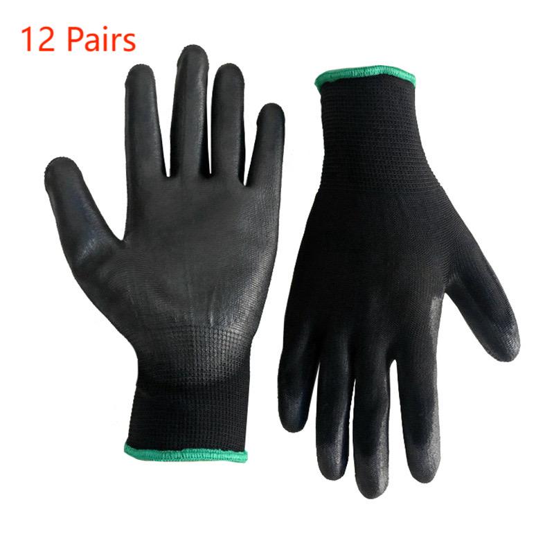 Safety Coated Work Gloves PU and Palm Coated Gloves Safety Gloves Are Suitable for Construction and Maintenance Vehicles