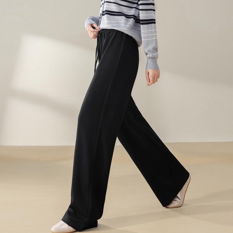 FivePlus Women's High-Waisted Knit Wide-Leg Casual Pants
