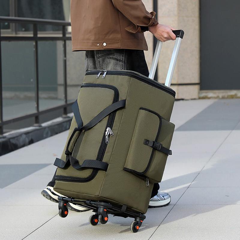 Large-capacity Detachable Trolley Case, Packing Equipment, Folding Luggage Bag, Travel Bag, Lightweight Wheel Bag, Cross-border Large Backpack