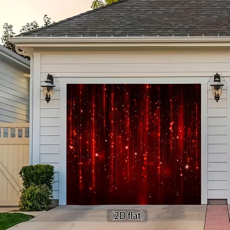 Sparkling Red Light Streak Tapestry, Dark Red Background with Vertical Glitter Lines and Stars, Glam Event Wall Art