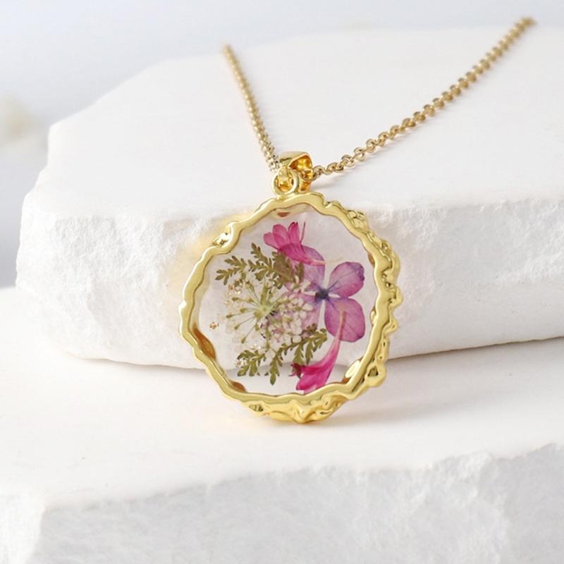 Collana Floreale in Resina Leggera Catena Regolabile per la Clavicola per Pelli Sensibili Accessorio Gioiello da Indossare Ogni Giorno