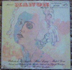 LP Record JULES MASSENET, VICTORIA DE LOS ANG - Manon (Highlights) LM2058 RCA Victor Red  1957 US Classical Used