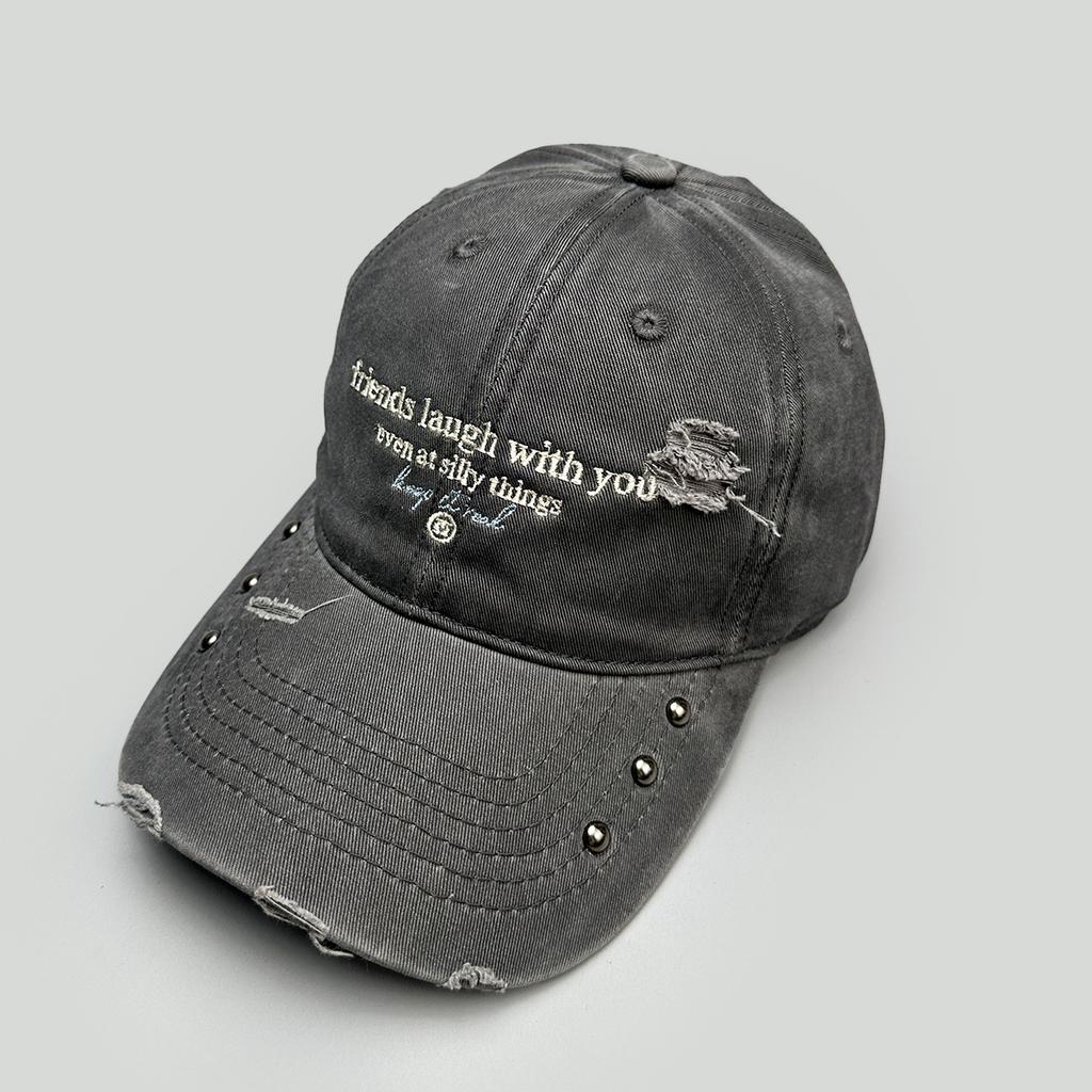 Spring And Autumn Street Rivet Embroidery Letter Baseball Cap Men'S And Women'S Sunshade Heavy Industry Wind Personality Cap